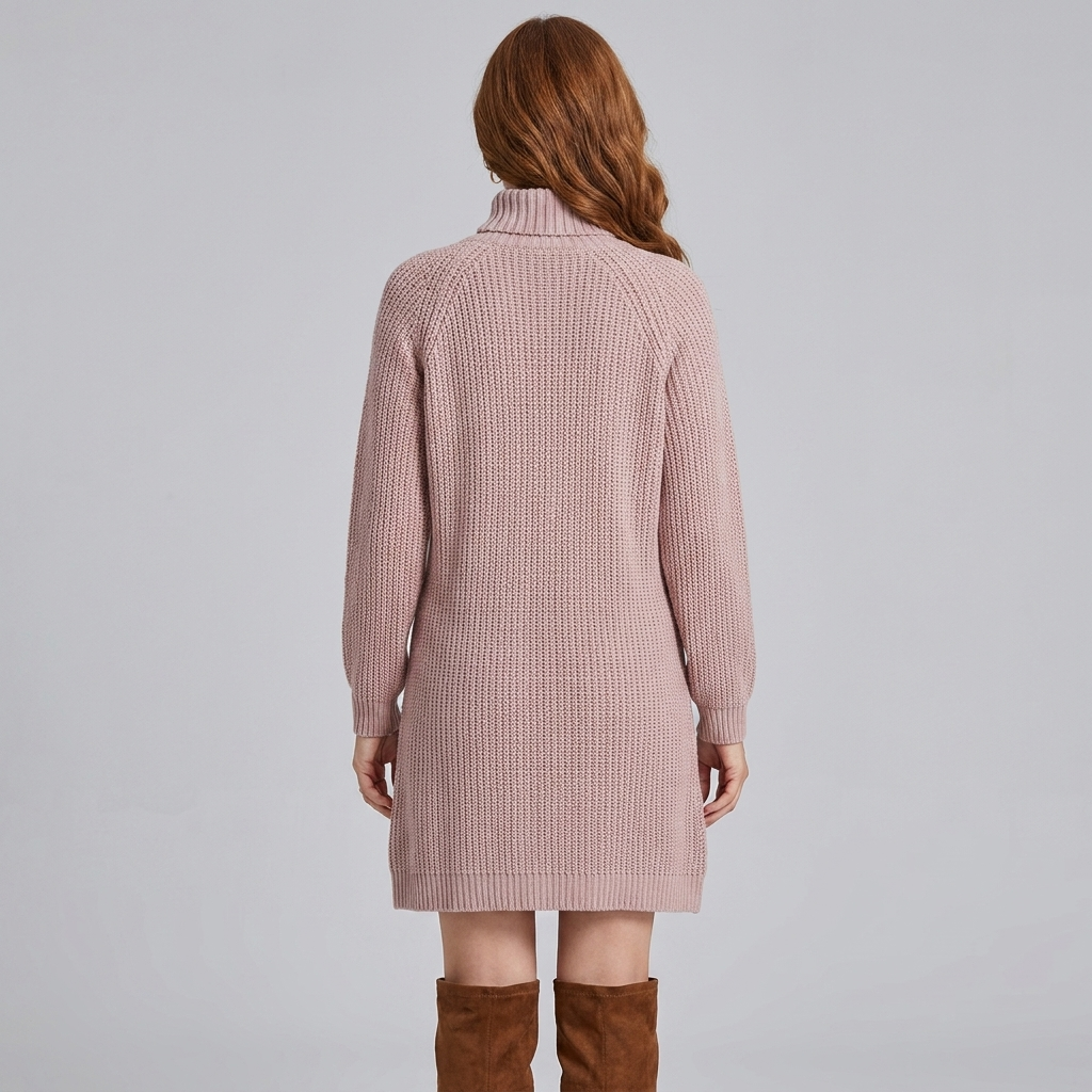 Elysia Knit Dress | Turtle Neck, A-Line Silhouette, 100% Acrylic 3