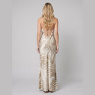Elysia Maxi Dress | Tropical Satin, Lace-Up Back for Wedding Guests and Summer Events 3