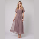 Elysia Midi Dress | Organza A-Line, Button Closure, Wedding Guest & Cocktail Suitable 1