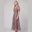 Elysia Midi Dress | Organza A-Line, Button Closure, Wedding Guest & Cocktail Suitable 2