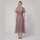 Elysia Midi Dress | Organza A-Line, Button Closure, Wedding Guest & Cocktail Suitable 3