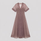 Elysia Midi Dress | Organza A-Line, Button Closure, Wedding Guest & Cocktail Suitable 4