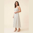 Elysia Midi Dress | Polka Dot Print, Tie-Up Waist, Regular Fit 1