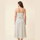 Elysia Midi Dress | Polka Dot Print, Tie-Up Waist, Regular Fit 3