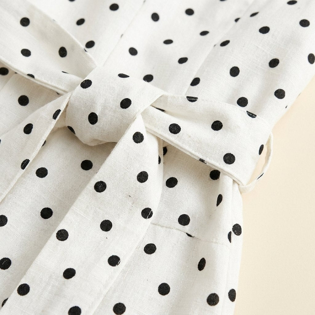 Elysia Midi Dress | Polka Dot Print, Tie-Up Waist, Regular Fit 5