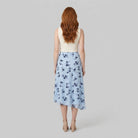 Elysia Midi Skirt | Blue Floral Wrap-Style, Flowy Fit 3