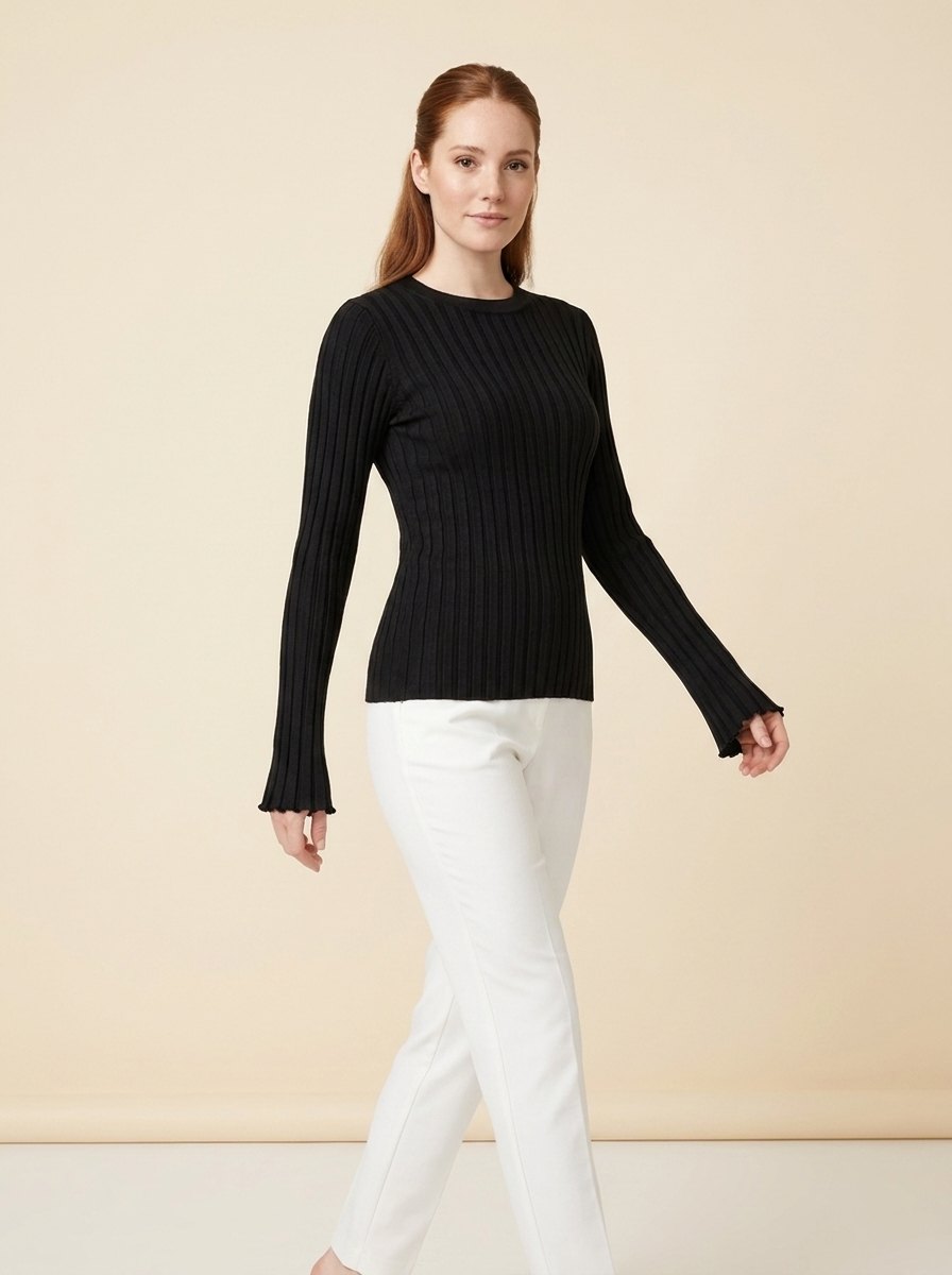 Elysia Ruffle Knit Shirt | Long Sleeve, Slim Fit 2