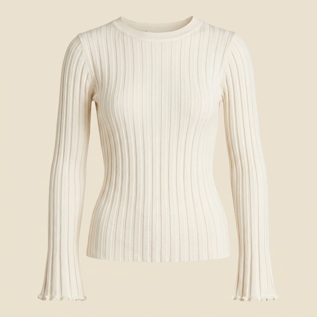 Elysia Ruffle Knit Shirt | Long Sleeve, Slim Fit 4