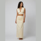 Elysia Women's Co Ord Set | Ruffled Two Piece Maxi Skirt and Crop Top 2