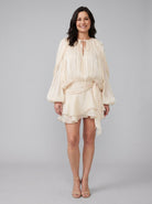 Elysia Women's Dress | Fully Pleated Mini with Ruffled Hem 0