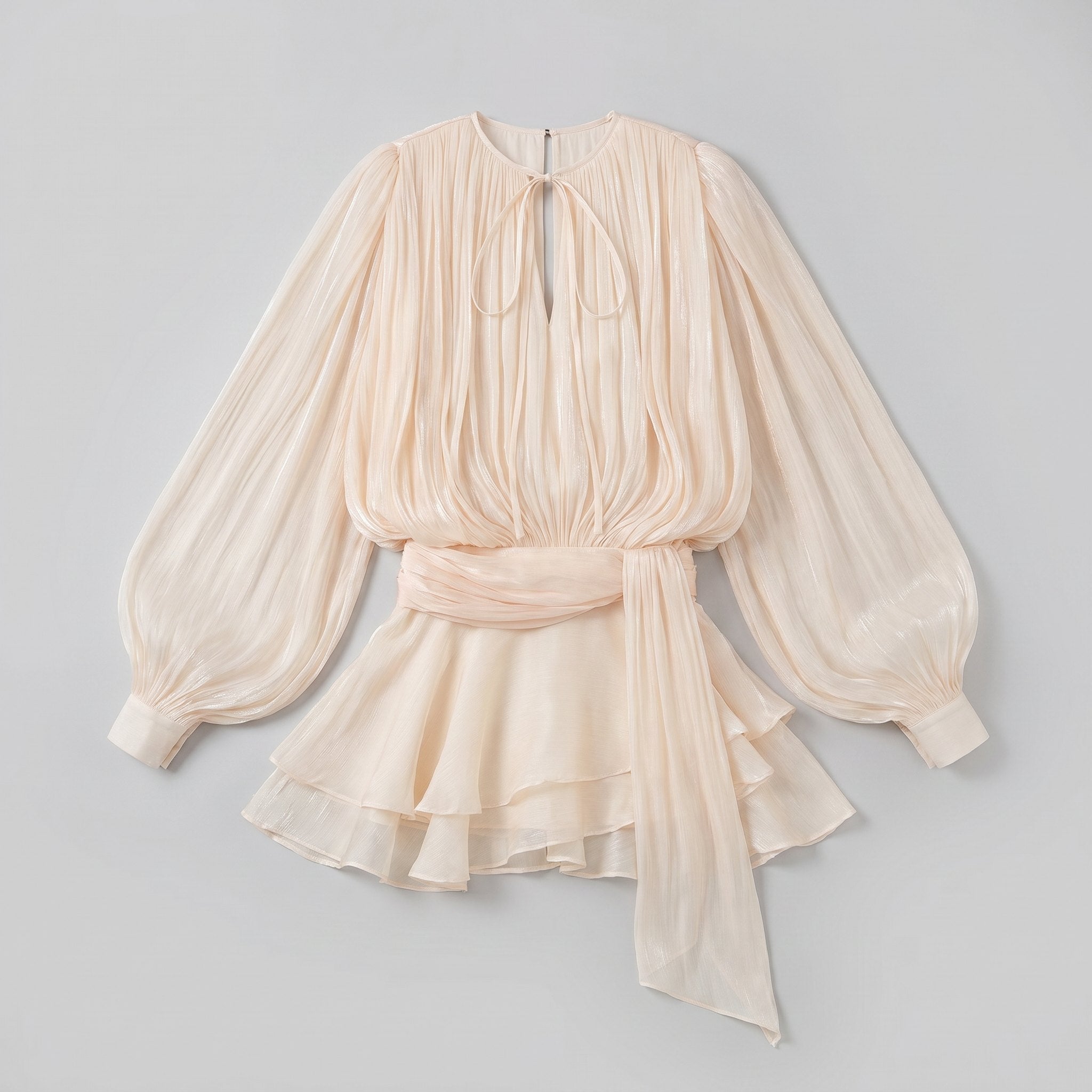 Elysia Women's Dress | Fully Pleated Mini with Ruffled Hem 4