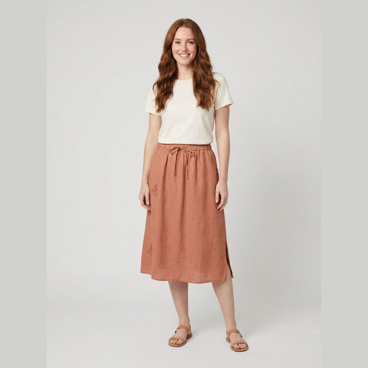Elysia Women's Skirt | 100% Organic Linen, A-Line Design, Knee-Length 0