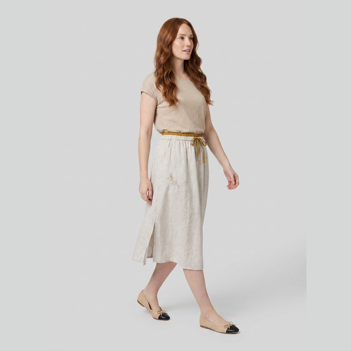 Elysia Women's Skirt | 100% Organic Linen, A-Line Design, Knee-Length 2