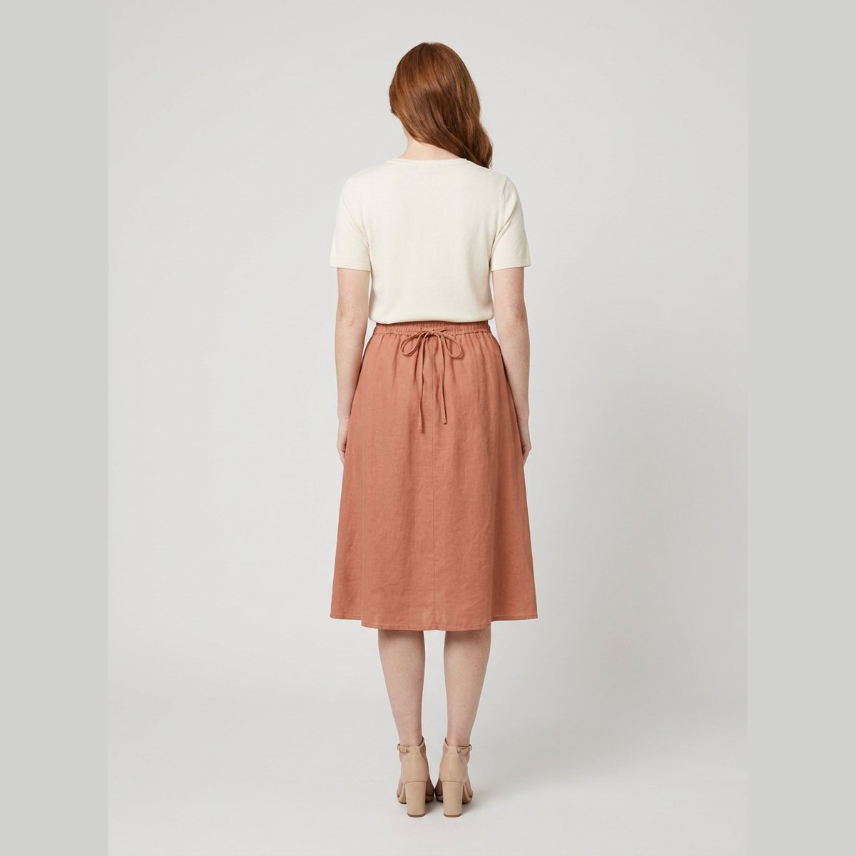 Elysia Women's Skirt | 100% Organic Linen, A-Line Design, Knee-Length 5
