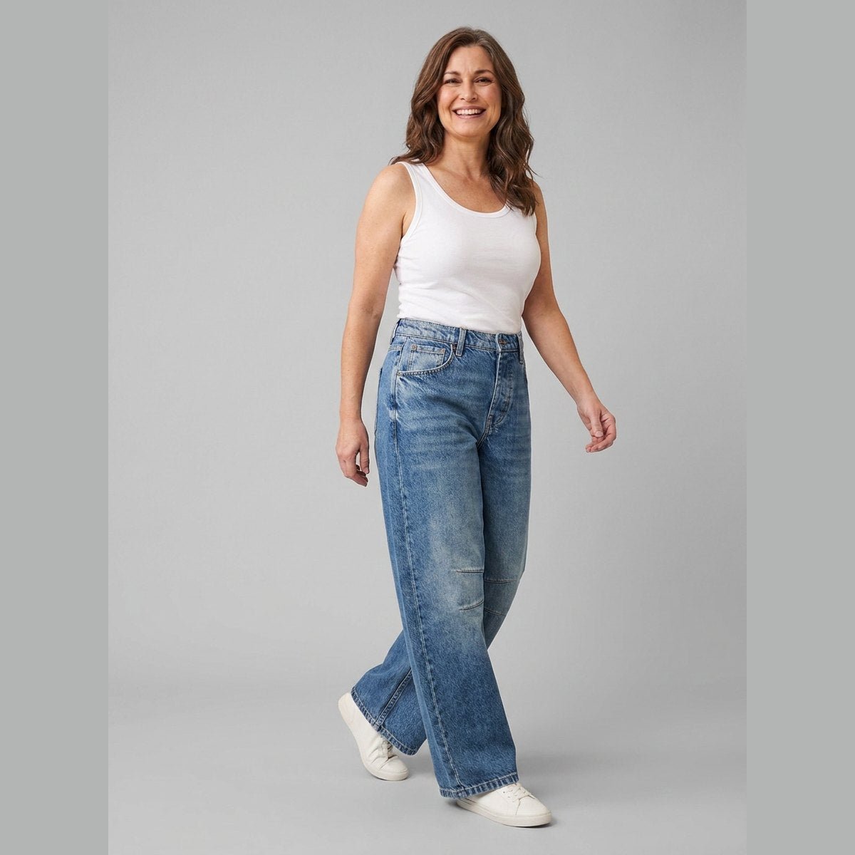 Elysian Wide Leg Jeans | Mid-Rise, Ankle Length, Stretch Blend 2