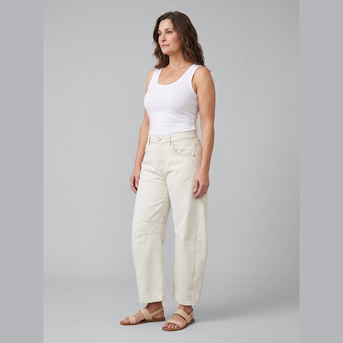 Elysian Wide Leg Jeans | Mid-Rise, Ankle Length, Stretch Blend 4