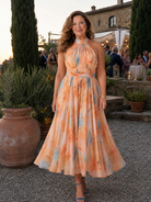 Elysian Womens Dress | Lightweight Midi Halter for Summer Wedding Guests 5