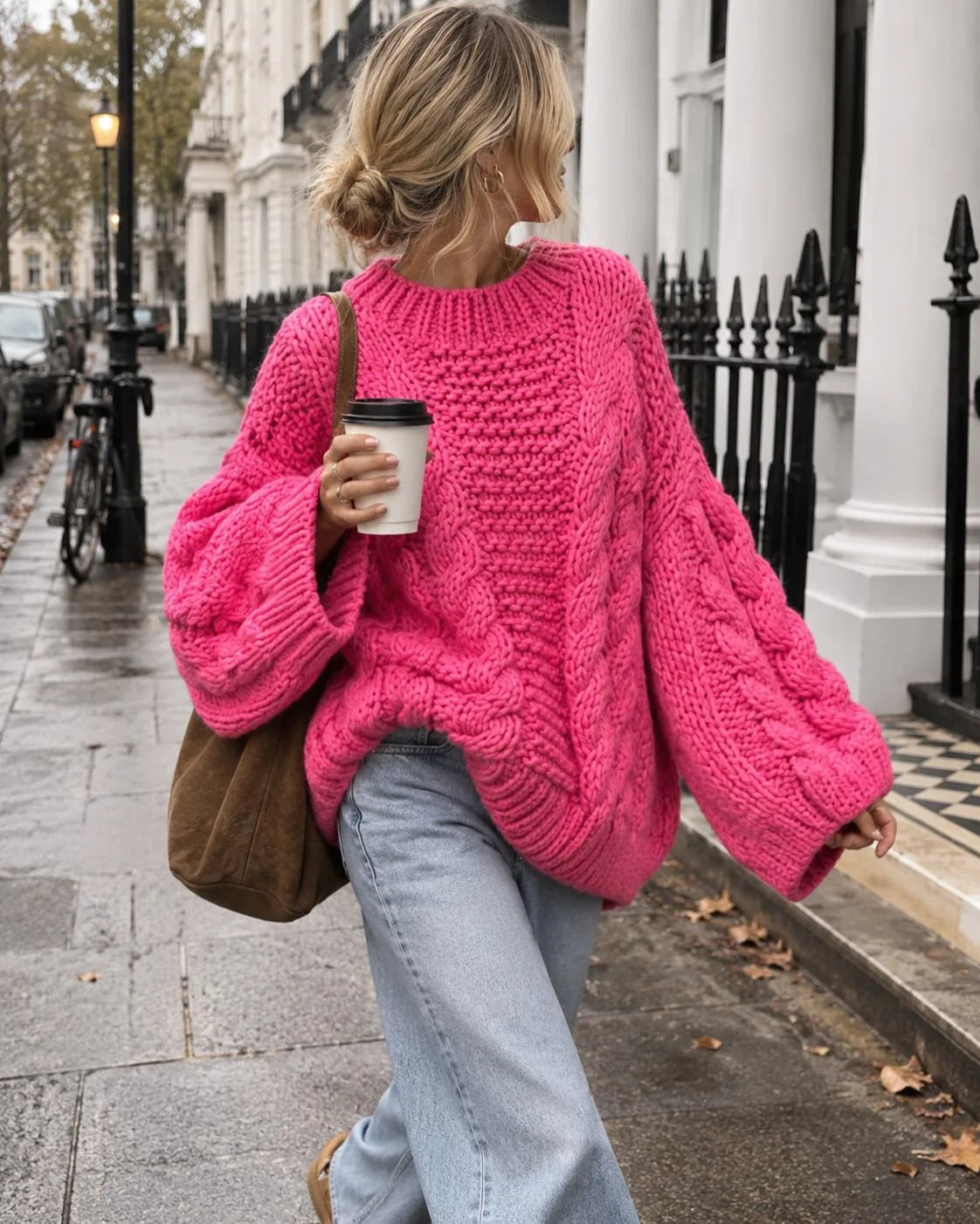 Evangeline Chunky Knit Sweater — Oversized Cozy Fit 7