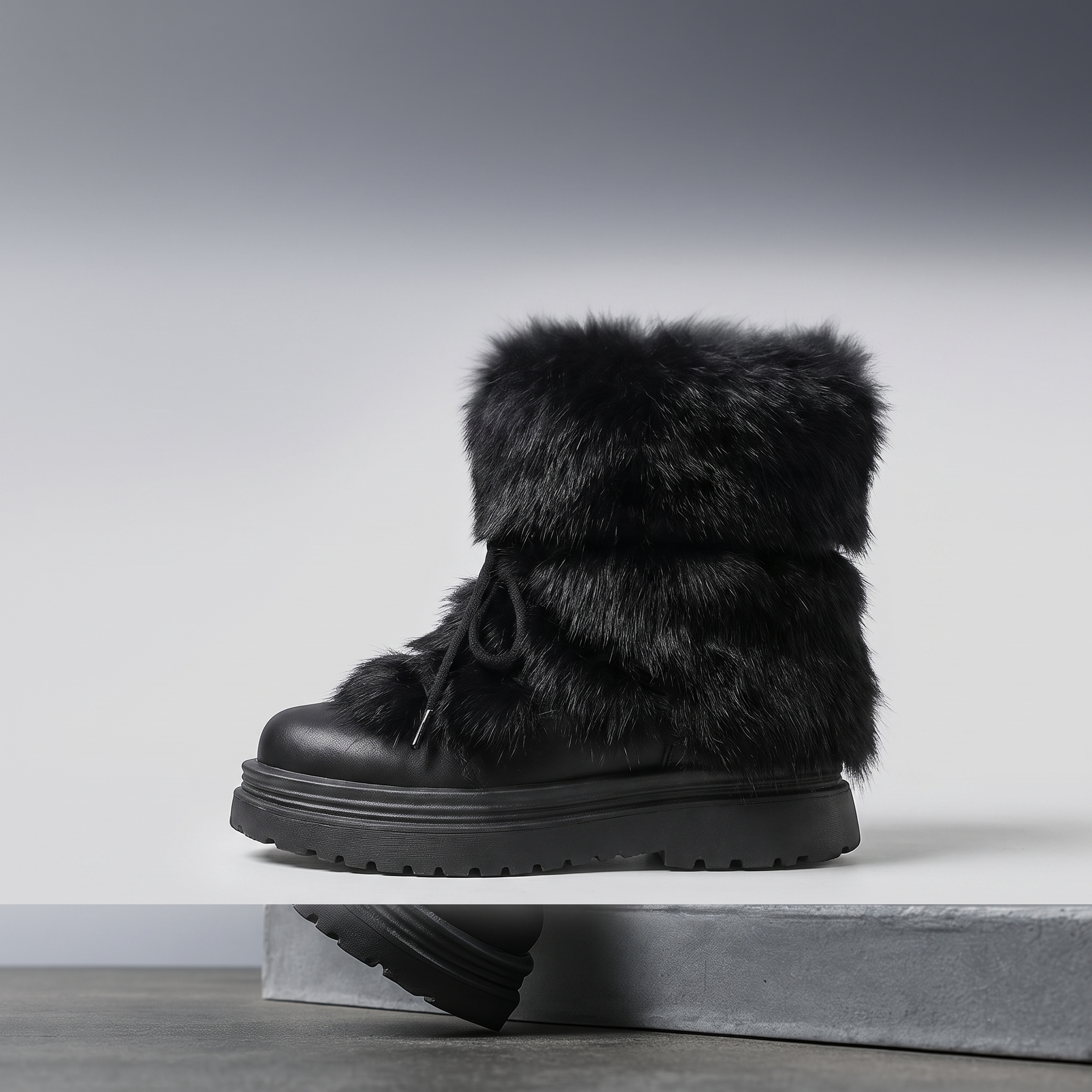 Evara lace-up insulated winter boots with faux fur cuff 3