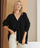 Evelyn Cardigan Sweater | Button-Up, Relaxed Fit, Sizes S-4XL, Available in Black and White 1