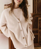 Evelyn Cardigan Sweater | Button-Up, Relaxed Fit, Sizes S-4XL, Available in Black and White 4