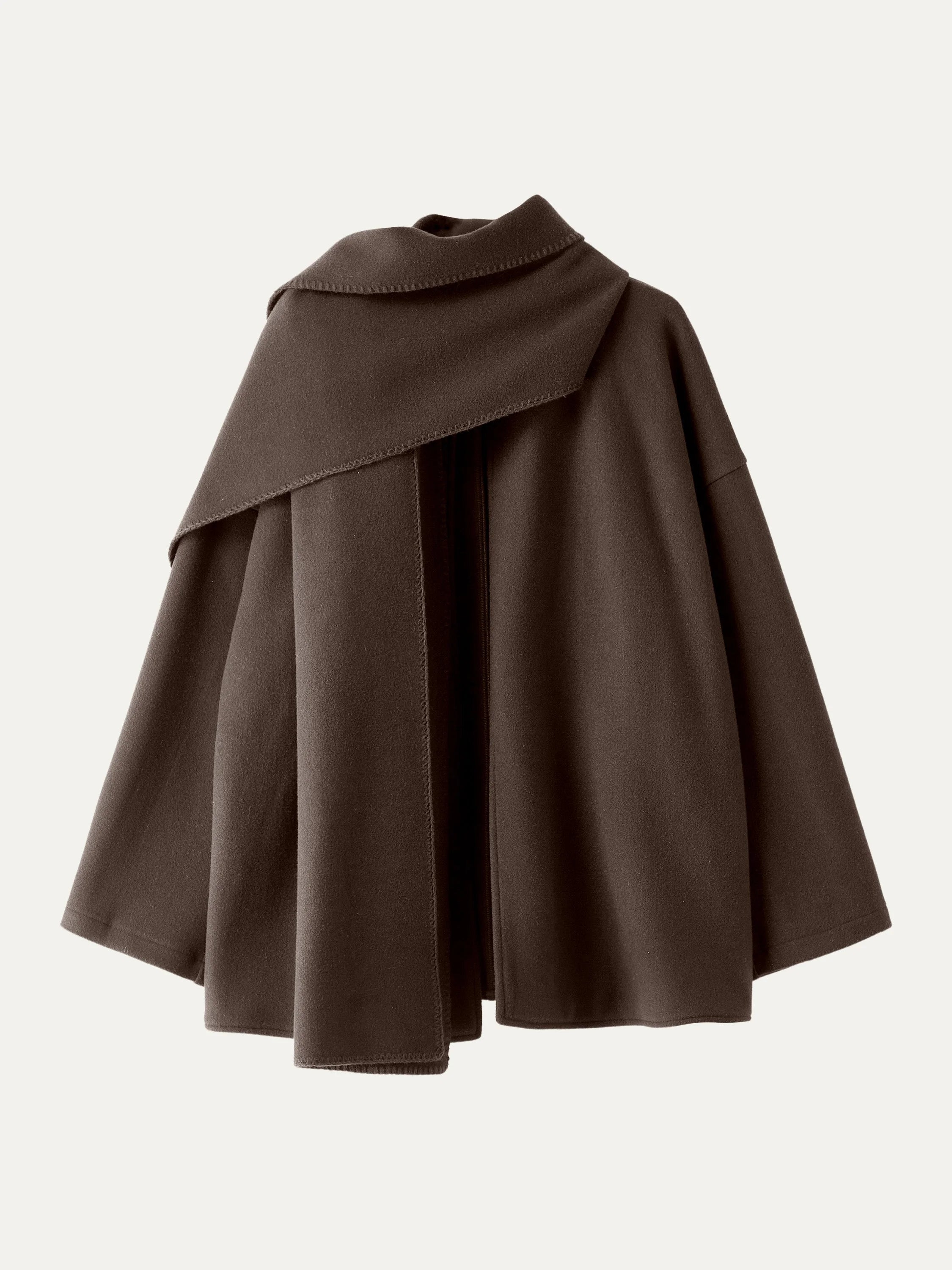 Fable Women's Coat | Oversized Scarf, Draped Collar, Relaxed Fit 12