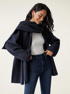Fable Women's Coat | Oversized Scarf, Draped Collar, Relaxed Fit 6