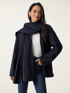 Fable Women's Coat | Oversized Scarf, Draped Collar, Relaxed Fit 9