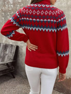 Fair Isle Turtleneck Knit Sweater — Long Sleeve Women's Cozy Fit 7