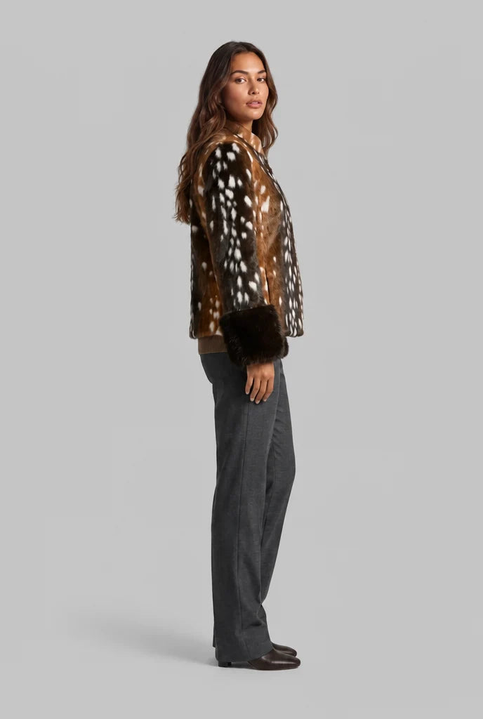 Faux Fur Jacket with Contrast Cuffs 4