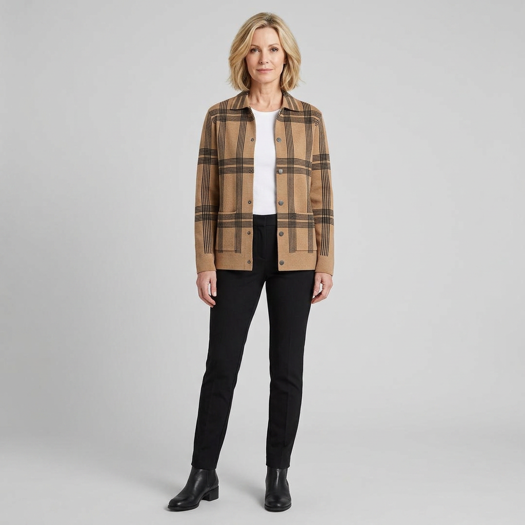 Fiora Women's Cardigan | Rayon Knit, Tailored Fit, White 7