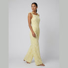 Fiora Womens Jumpsuit | Textured Fabric, Sleeveless with Bow Detail 1