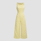 Fiora Womens Jumpsuit | Textured Fabric, Sleeveless with Bow Detail 2