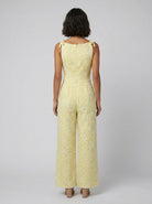 Fiora Womens Jumpsuit | Textured Fabric, Sleeveless with Bow Detail 3