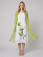 Fleur Midi Dress Set | Floral Linen Dress with Chiffon Cardigan, Perfect for Summer Weddings and Formal Events 0