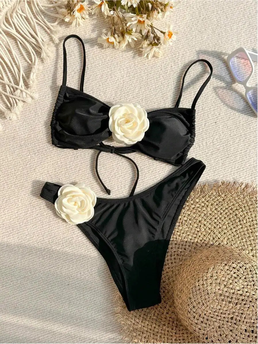 Fleur Push-Up Bikini Set | Floral Accents, Women's Bikini Sets 1