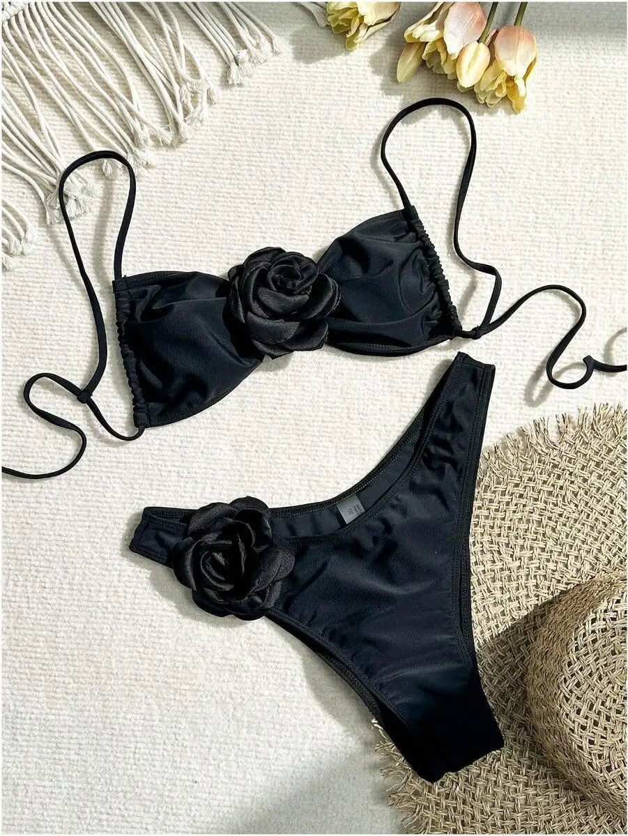 Fleur Push-Up Bikini Set | Floral Accents, Women's Bikini Sets 10