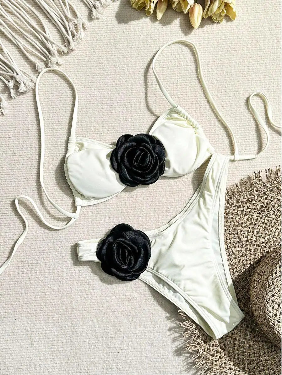 Fleur Push-Up Bikini Set | Floral Accents, Women's Bikini Sets 3