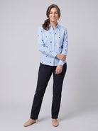 Flora Women's Top | Cotton Linen Long Sleeve Blouse 2