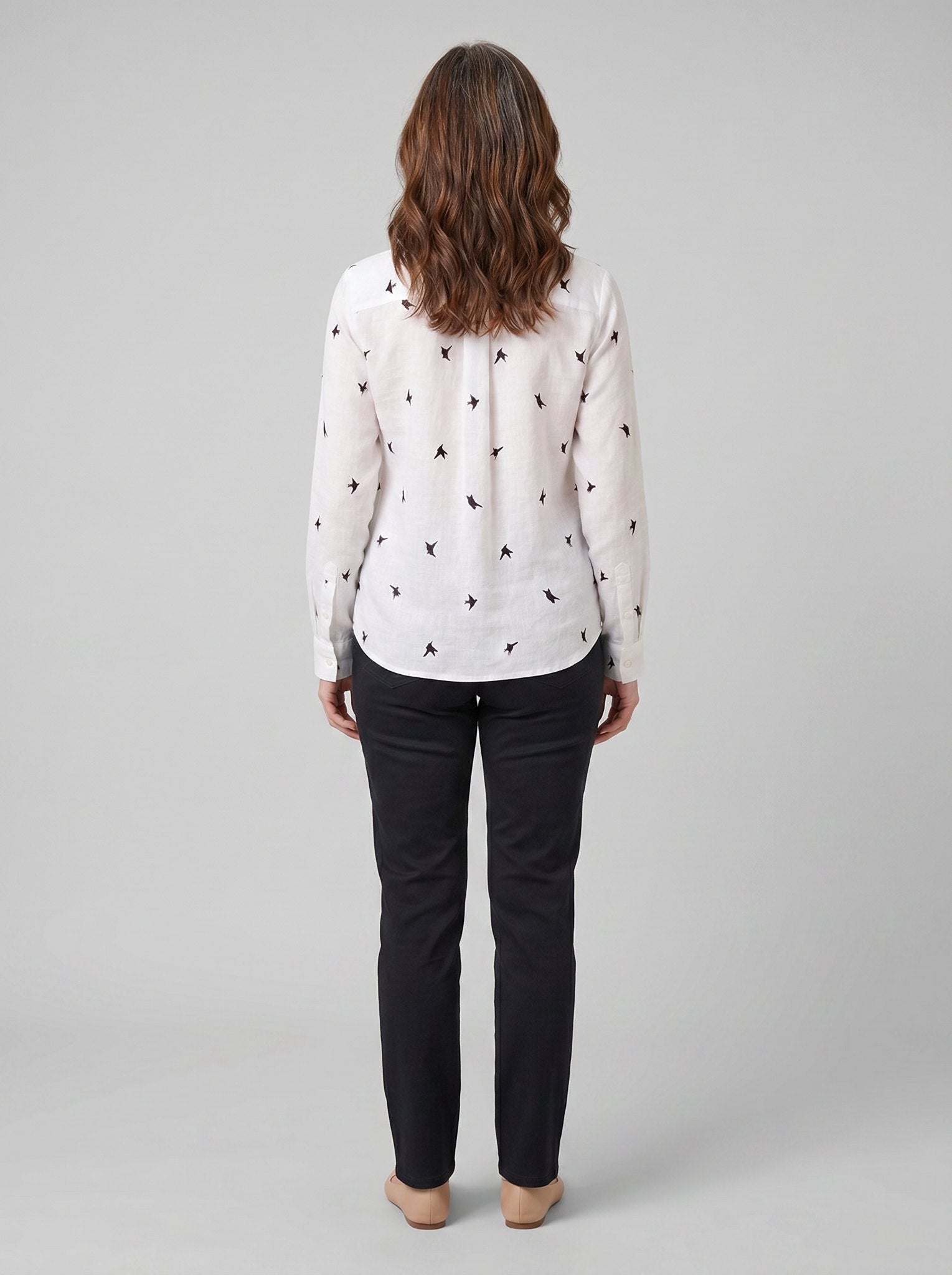 Flora Women's Top | Cotton Linen Long Sleeve Blouse 4