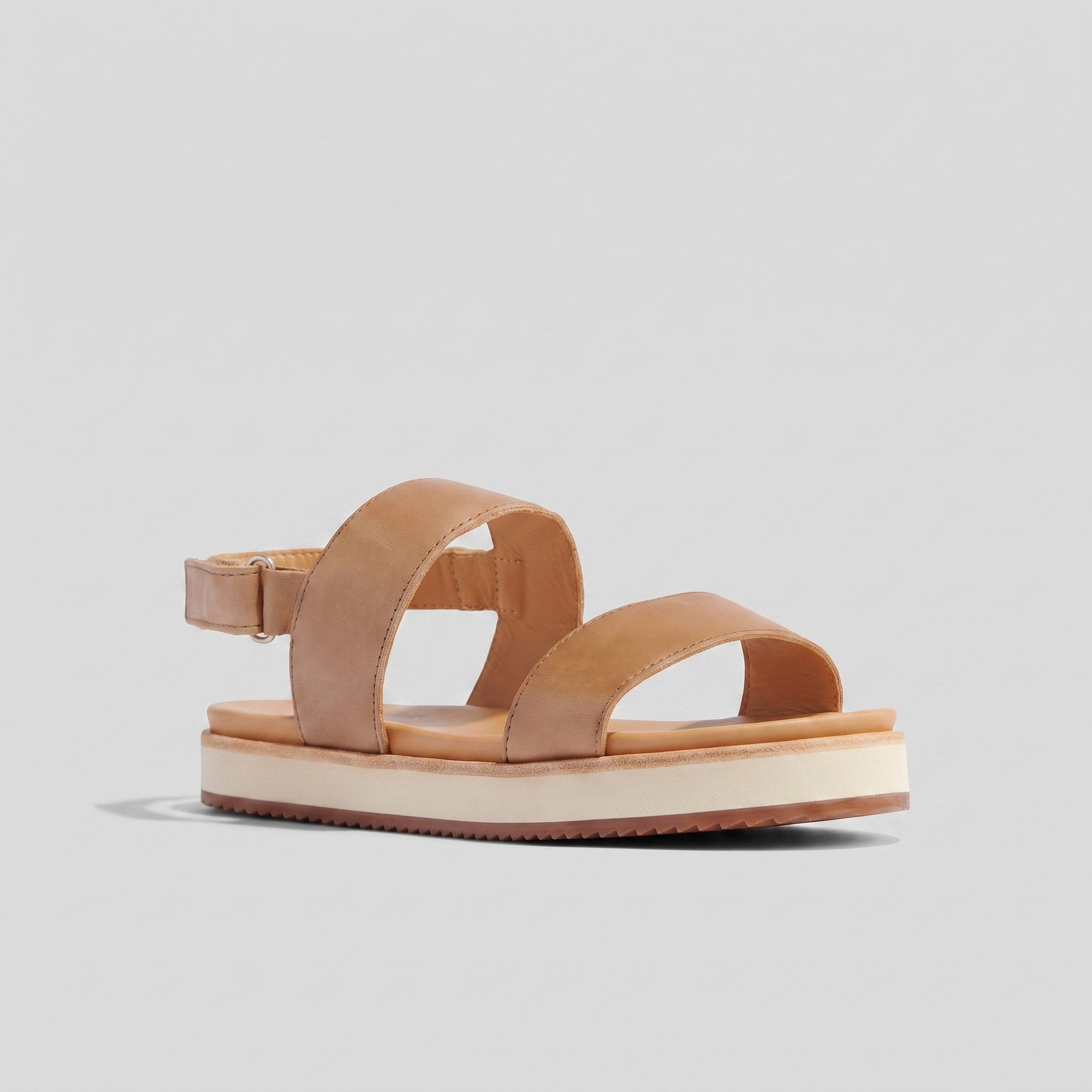 Gala almond flatform sandal with buckle strap 1