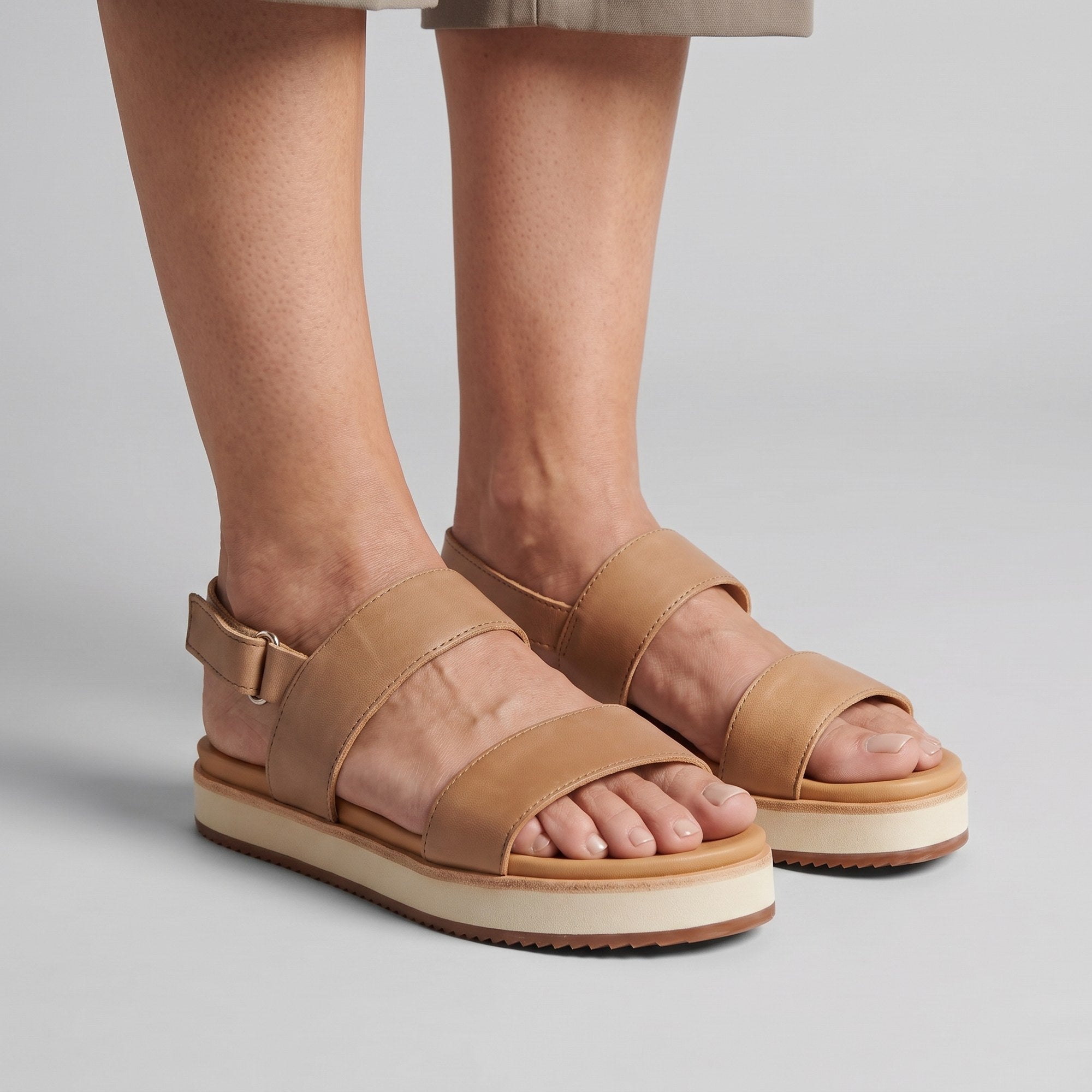 Gala almond flatform sandal with buckle strap 6