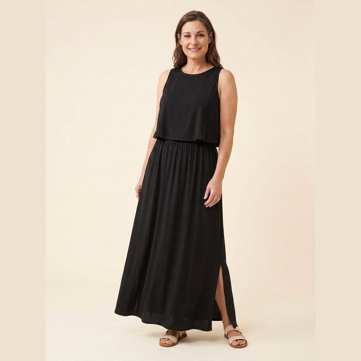 Gina Maxi Dress | Cotton Blend, Sleeveless Summer Dress 1
