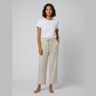Haru Cropped Trousers | Cotton-Linen Blend, Wide Leg Cropped Pants for Women 0