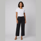 Haru Cropped Trousers | Cotton-Linen Blend, Wide Leg Cropped Pants for Women 3