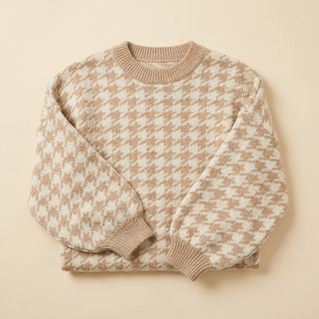 Haven Houndstooth Sweater | Soft Cotton Blend, Relaxed Fit for Women 2