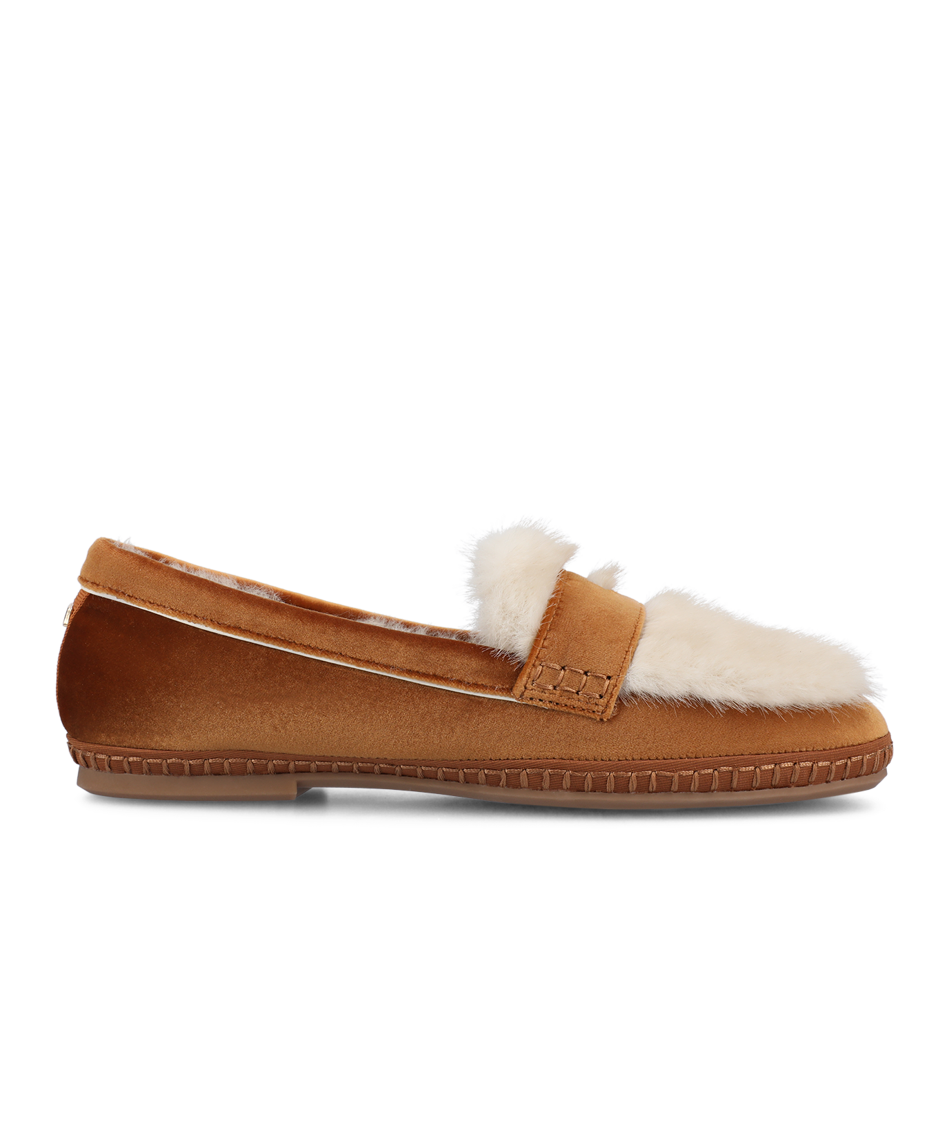Haven Loafer Slipper | Tan Velvet, Faux Fur Lining, Anatomic Footbed 3