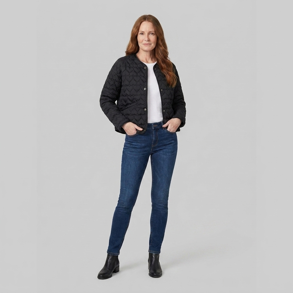 Haven Quilted Jacket | Lightweight Heart Pattern, Flattering Silhouette 1