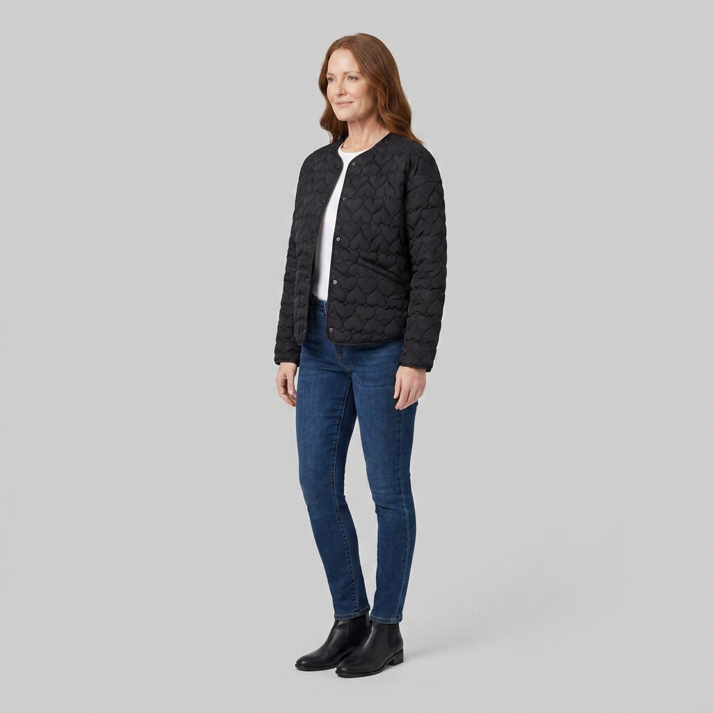 Haven Quilted Jacket | Lightweight Heart Pattern, Flattering Silhouette 2