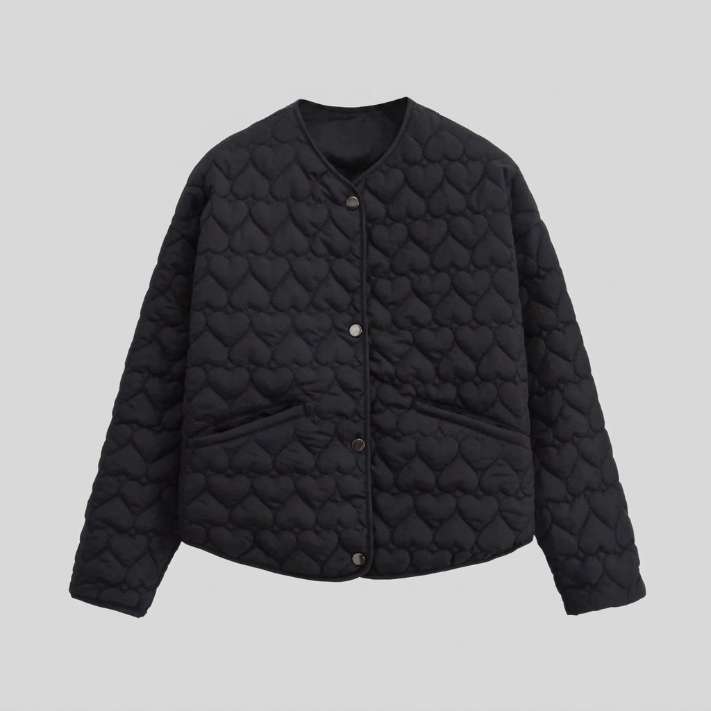 Haven Quilted Jacket | Lightweight Heart Pattern, Flattering Silhouette 4